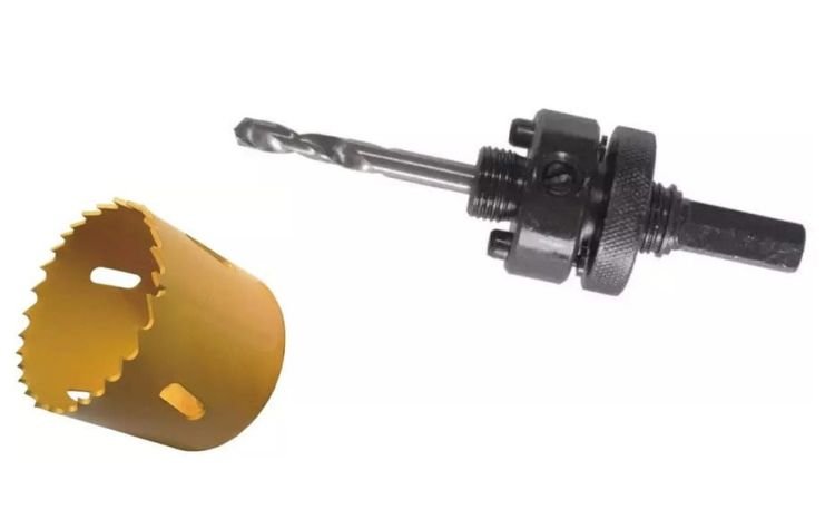 Otwornica bimetal, Ø 45 mm (otwór odpływowy) z wiertłem Ø 6 mm