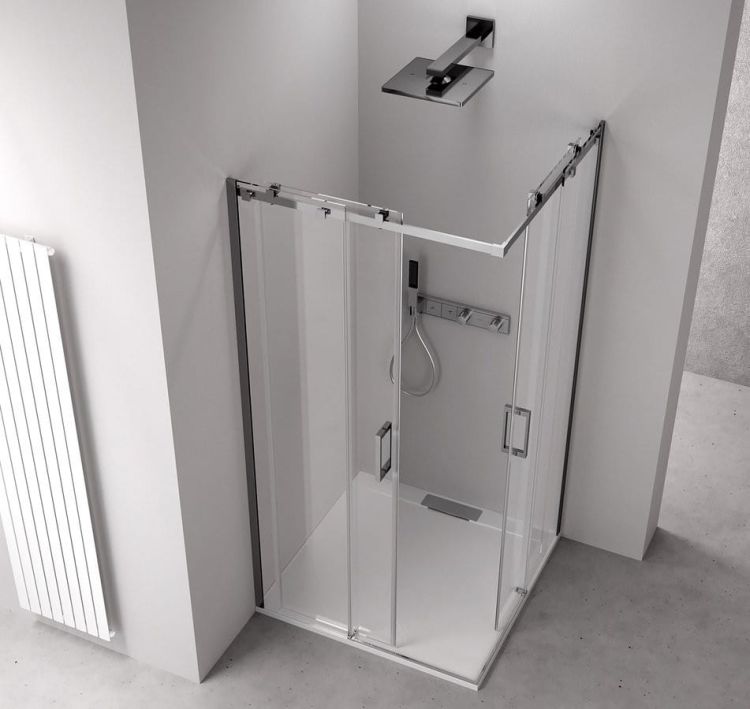 THRON LINE SQUARE kabina prysznicowa prostokątna 900x800mm, rolki kanciaste, wejście z rogu