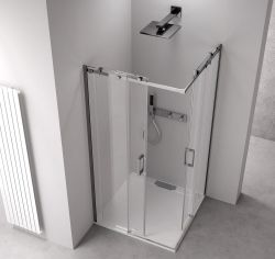 THRON LINE SQUARE kabina prysznicowa prostokątna 1100x900mm, rolki kanciaste, wejście z rogu