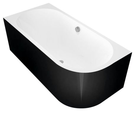 Przejdź do produktu VIVA L MONOLITH wanna przyścienna 170x75x60cm, biały/czarny