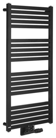 Przejdź do produktu GRUNT grzejnik łazienkowy 500x1050mm, podłączenie środkowe, czarny mat