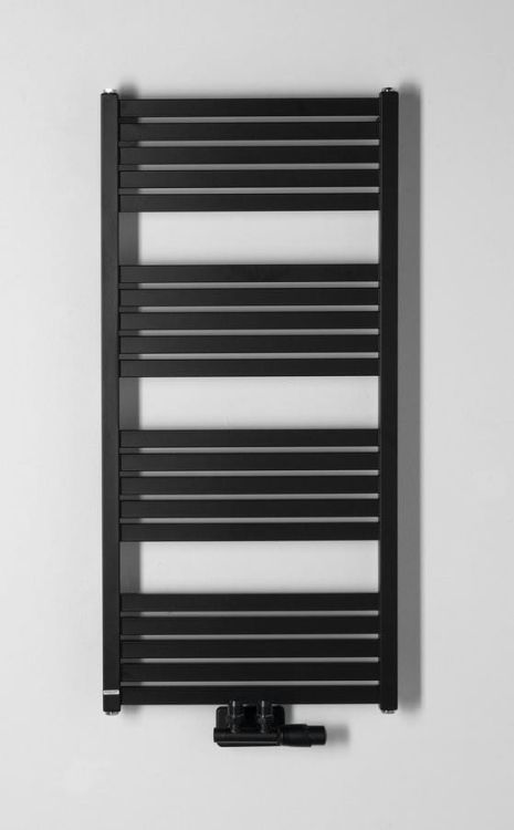 GRUNT grzejnik łazienkowy 500x1050 mm, podłączenie środkowe, czarny mat