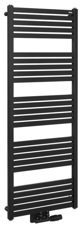 GRUNT grzejnik łazienkowy 500x1330 mm, podłączenie centralne, czarny mat