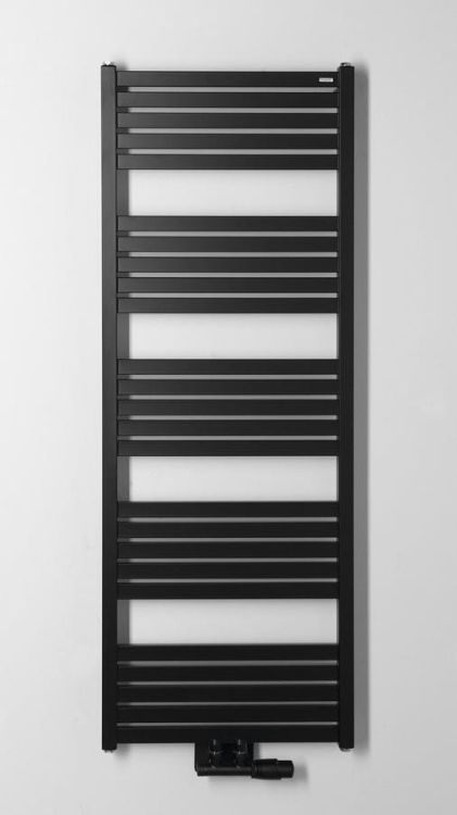 GRUNT grzejnik łazienkowy 500x1330 mm, podłączenie centralne, czarny mat