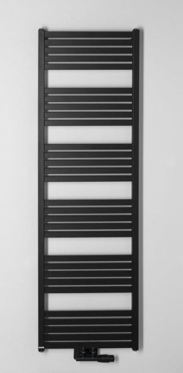 GRUNT grzejnik łazienkowy 500x1610 mm, podłączenie środkowe, czarny mat