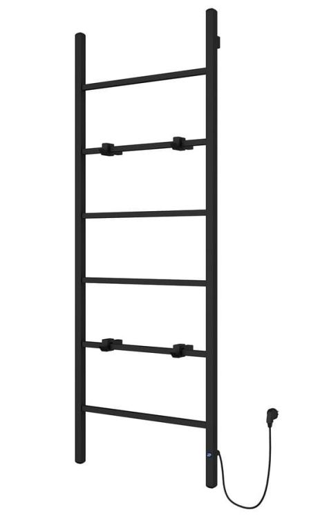 BARBO elektryczna suszarka na ręczniki, kwadratowa, 600x1600 mm, 160 W, czarny mat
