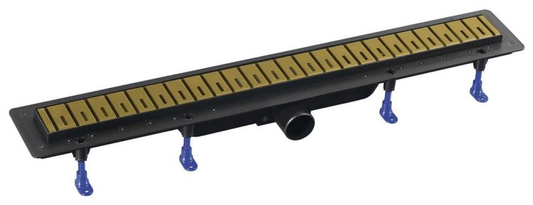 KLAVER GOLD odpływ liniowy z rusztem ze stali nierdzewnej, superflow, DN50, 910x122x65 mm