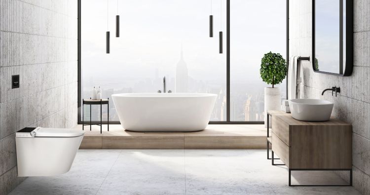 Elektroniczna Toaleta Myjąca Wisząca Major&Maker Deluxe B Biało-Czarny