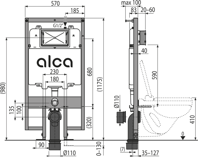 Stelaż AM1101/1200 SÁDROMODUL SLIM