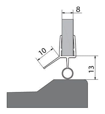 Uszczelka pomiędzy szkło (drzwiowa), dł. 1000 mm do szkła 8mm