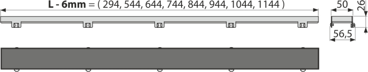 Ruszt FLOOR Alcadrain do zabudowy płytką