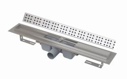 Odpływ liniowy 80 cm z rusztem CUBE Alcaplast APZ1-750L+CUBE-750L stal połysk