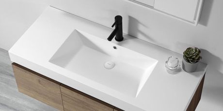 Przejdź do produktu Umywalka na dowolny wymiar z Corianu z misą Connect Sol 60 