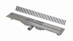 Odpływ liniowy niski 120 cm z rusztem Line Alcadrain APZ101-1150+LINE-1150 stal połysk