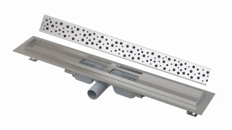 Odpływ liniowy niski 80 cm z rusztem Buble Alcaplast APZ101-750+BUBLE-750 stal połysk