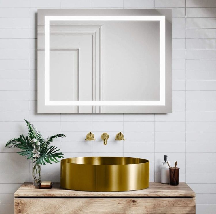 AURUM umywalka ze stali nierdzewnej, średnica 38 cm, z korkiem, złoty mat