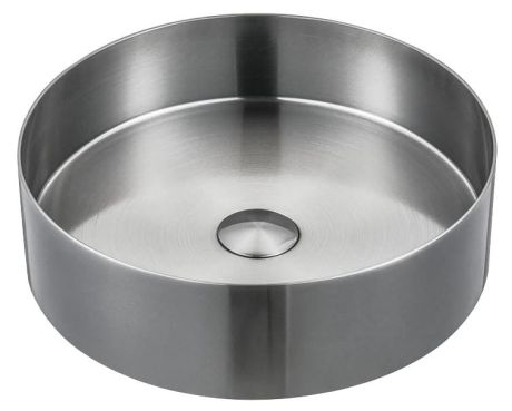 Przejdź do produktu AURUM umywalka ze stali nierdzewnej, średnica 38cm, z korkiem, stal nierdzewna mat