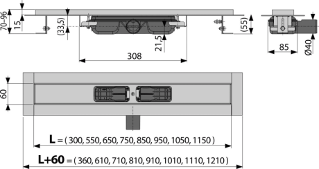 Przejdź do produktu Odpływ liniowy niski 90 cm z rusztem Cube Alcaplast APZ101-850+CUBE-850 stal połysk