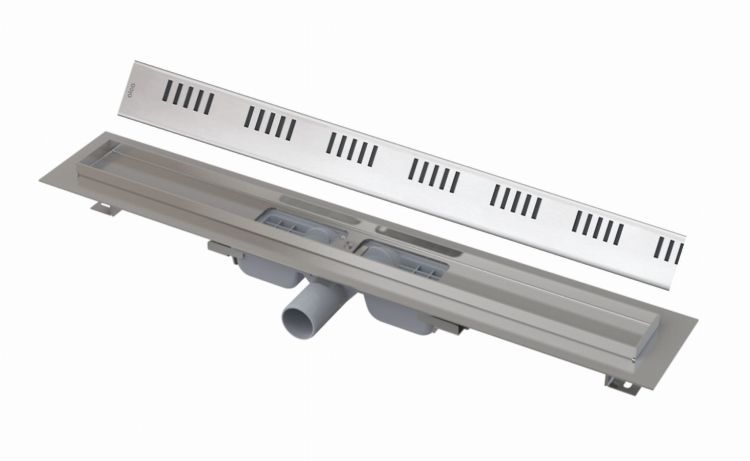 Odpływ liniowy niski 80 cm z rusztem Dream Alcaplast APZ101-750+DREAM-750 stal połysk