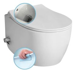 SENTIMENTI WC wiszące Rimless, z dyszą bidetową i zaworem, 36x51 cm, biały