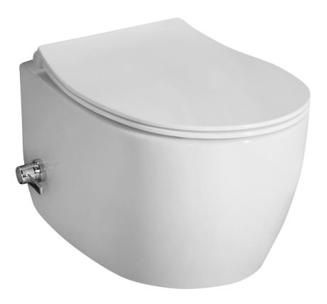 Przejdź do produktu SENTIMENTI CLEANWASH WC wiszące, z dyszą bidetową i zaworem, Rimless, 36x51cm, biały