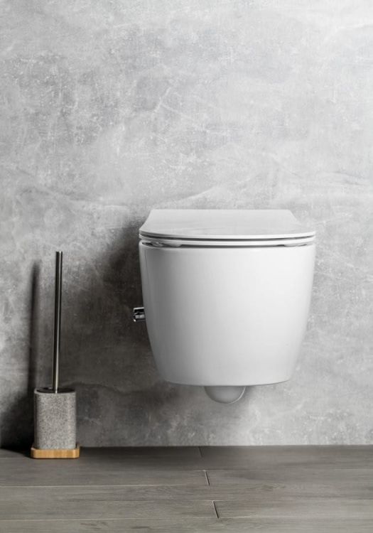 SENTIMENTI WC wiszące Rimless, z dyszą bidetową i zaworem, 36x51 cm, biały