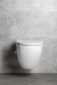 INFINITY WC wiszące Rimless, z dyszą bidetową i zaworem, 36,5x53 cm, biały
