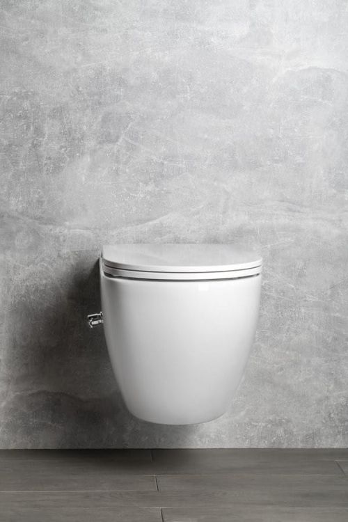 INFINITY WC wiszące Rimless, z dyszą bidetową i zaworem, 36,5x53 cm, biały