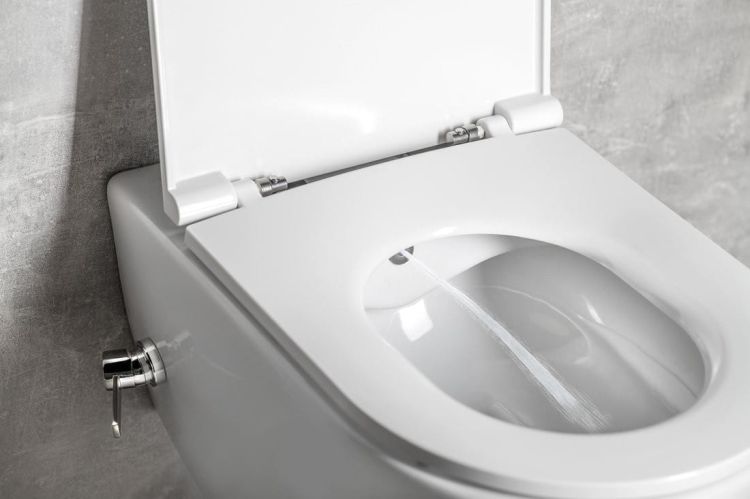 INFINITY WC wiszące Rimless, z dyszą bidetową i zaworem, 36,5x53 cm, biały