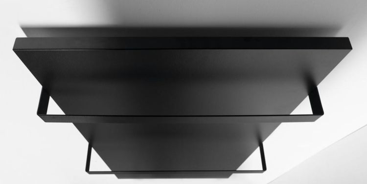 ENIS panel promiennikowy 600W, 590x1200 mm, 2 wieszaki na ręczniki, IP44, czarny mat