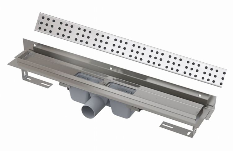 Odpływ liniowy 90 cm z rusztem CUBE Alcaplast APZ4-850+CUBE-850 stal połysk