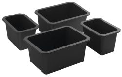 Miska LINDO wysoka, zestaw 4 szt. (2x 150x140x220 mm+2x 220x140x300 mm), plastik, antracyt
