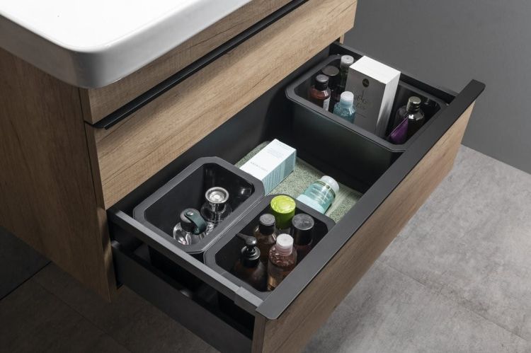 Miska LINDO wysoka, zestaw 4 szt. (2x 150x140x220 mm+2x 220x140x300 mm), plastik, antracyt