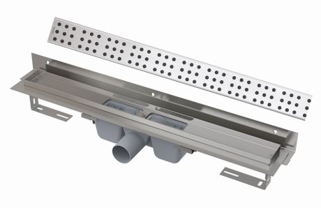 Przejdź do produktu Odpływ liniowy 100 cm z rusztem CUBE Alcaplast APZ4-950+CUBE-950 stal połysk