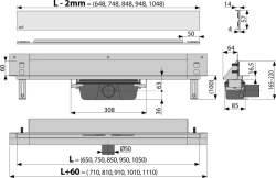 Odpływ liniowy ścienny Alcaplast z rusztem Shade APZ5-SHADE