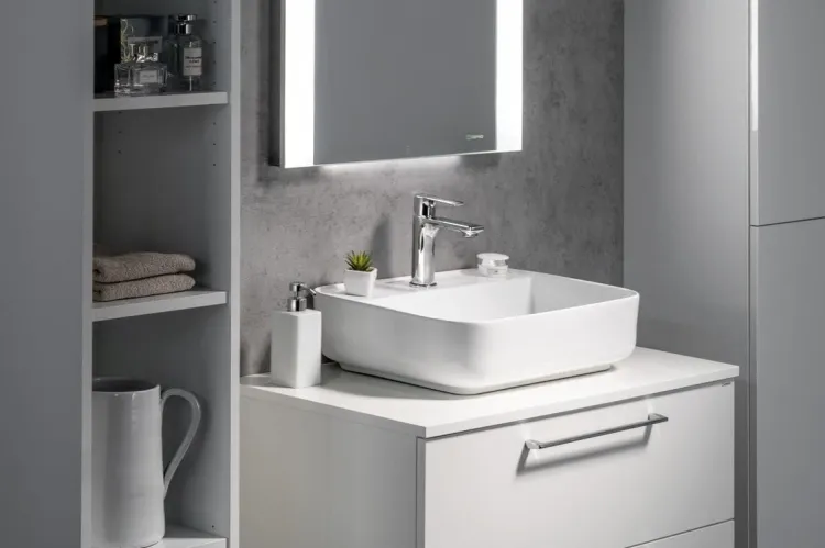 CIRASA blat DTDL 71x1,8x46,5cm, biały połysk