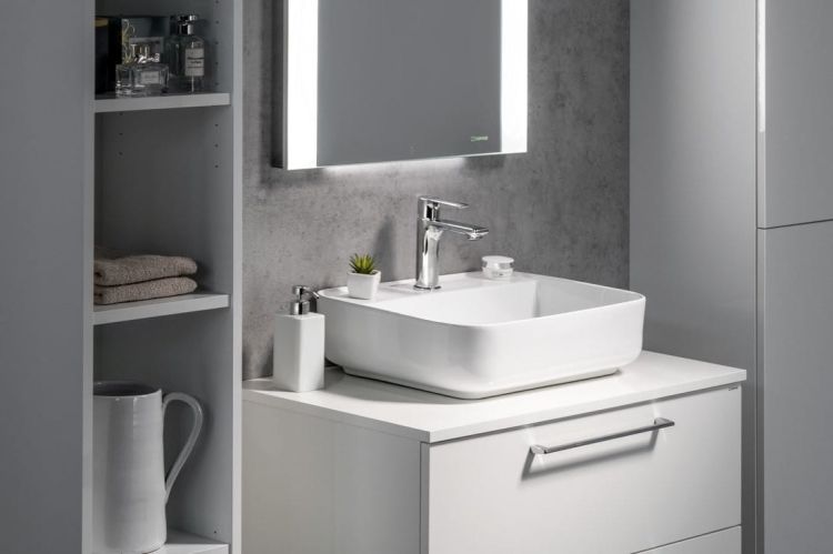 CIRASA blat DTDL 81x1,8x46,5cm, biały połysk