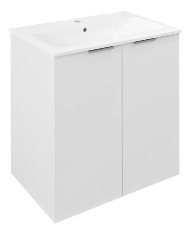 Przejdź do produktu CIRASA szafka pod umywalkę 58x64x39cm, 2 drzwiczki, biały połysk