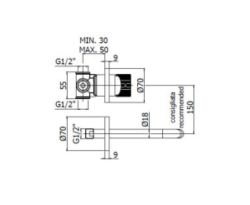 Bateria umywalkowa podtynkowa wylewka 17,5 cm i uchwyt Paffoni Joker JO006CR chrom