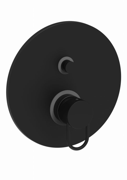 Czarna bateria prysznicowa podtynkowa 2-drożna Paffoni JOKER JK015NO