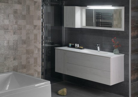 Przejdź do produktu TREOS szafka umywalkowa 110x53x50,5cm, dąb Polar