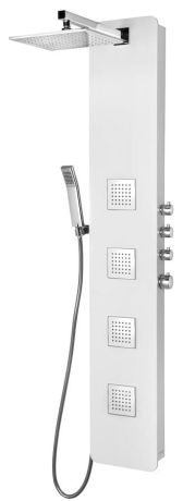 Przejdź do produktu SPIRIT SQUARE panel prysznicowy z baterią termostatyczną 250x1550mm, biały