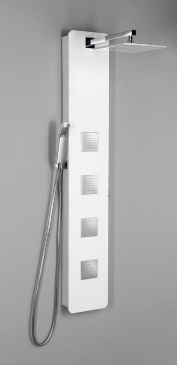 SPIRIT SQUARE panel prysznicowy 250x1550mm z baterią termostatyczną, ścienny, biały