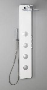 SPIRIT ROUND panel prysznicowy 250x1550mm z baterią termostatyczną, ścienny, biały