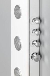 SPIRIT ROUND panel prysznicowy 250x1550mm z baterią termostatyczną, ścienny, biały