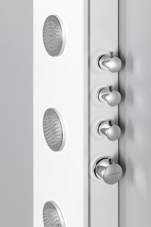 SPIRIT ROUND panel prysznicowy 250x1550mm z baterią termostatyczną, ścienny, biały