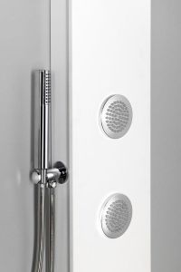 SPIRIT ROUND panel prysznicowy 250x1550mm z baterią termostatyczną, ścienny, biały