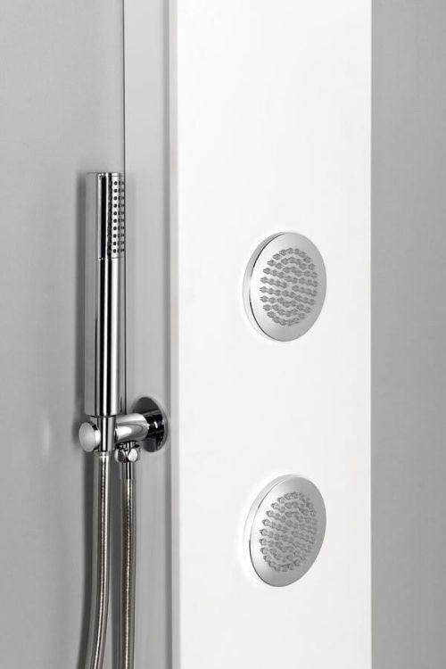 SPIRIT ROUND panel prysznicowy 250x1550mm z baterią termostatyczną, ścienny, biały