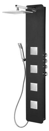 Przejdź do produktu SPIRIT SQUARE panel prysznicowy z baterią termostatyczną 250x1550mm, czarny