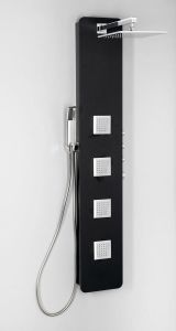 SPIRIT SQUARE panel prysznicowy 250x1550mm z baterią termostatyczną, ścienny, czarny